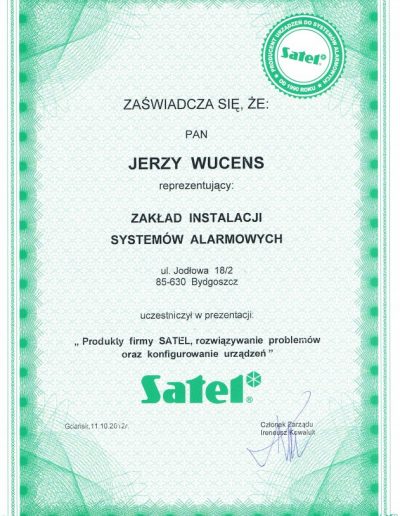 zaświadczenie jerzy