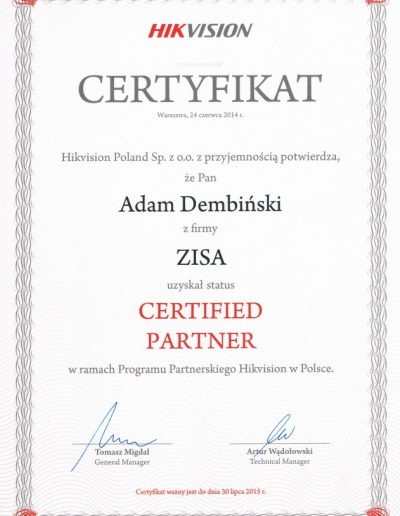 certyfikat dembiński
