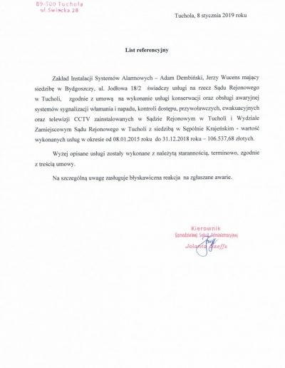 referencje sąd tuchola