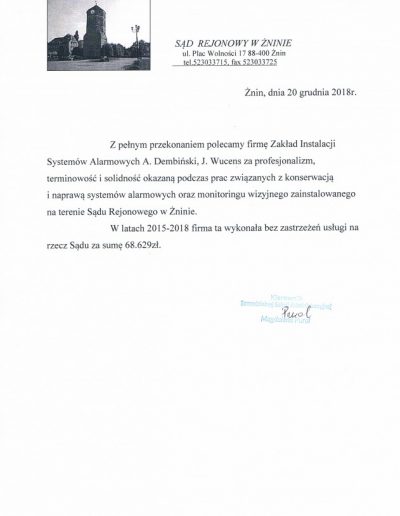 sąd żnin referencje
